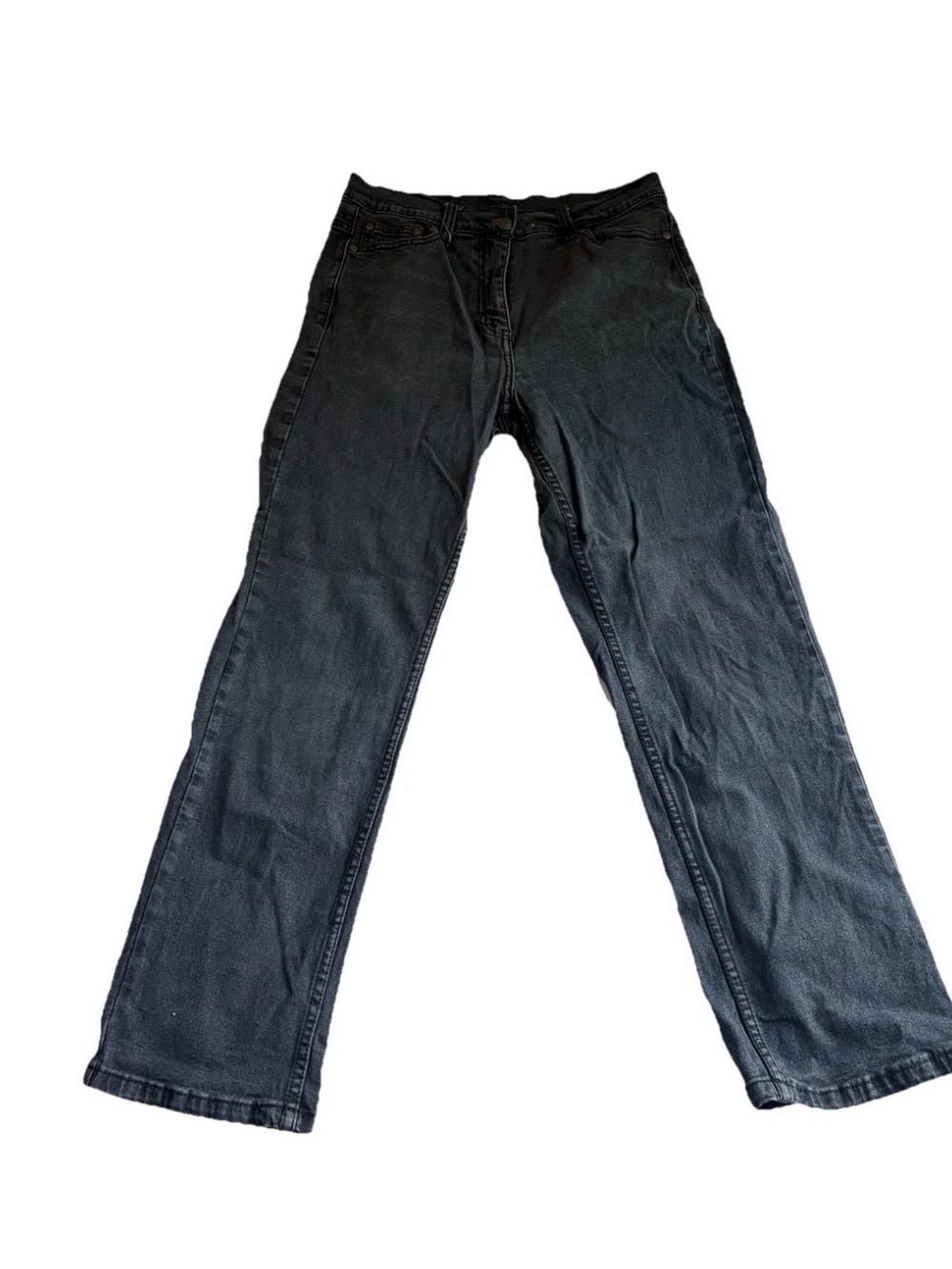 Cotton Traders Women’s Jeans 12/29 Straight Leg Black Mom Denim High Waist